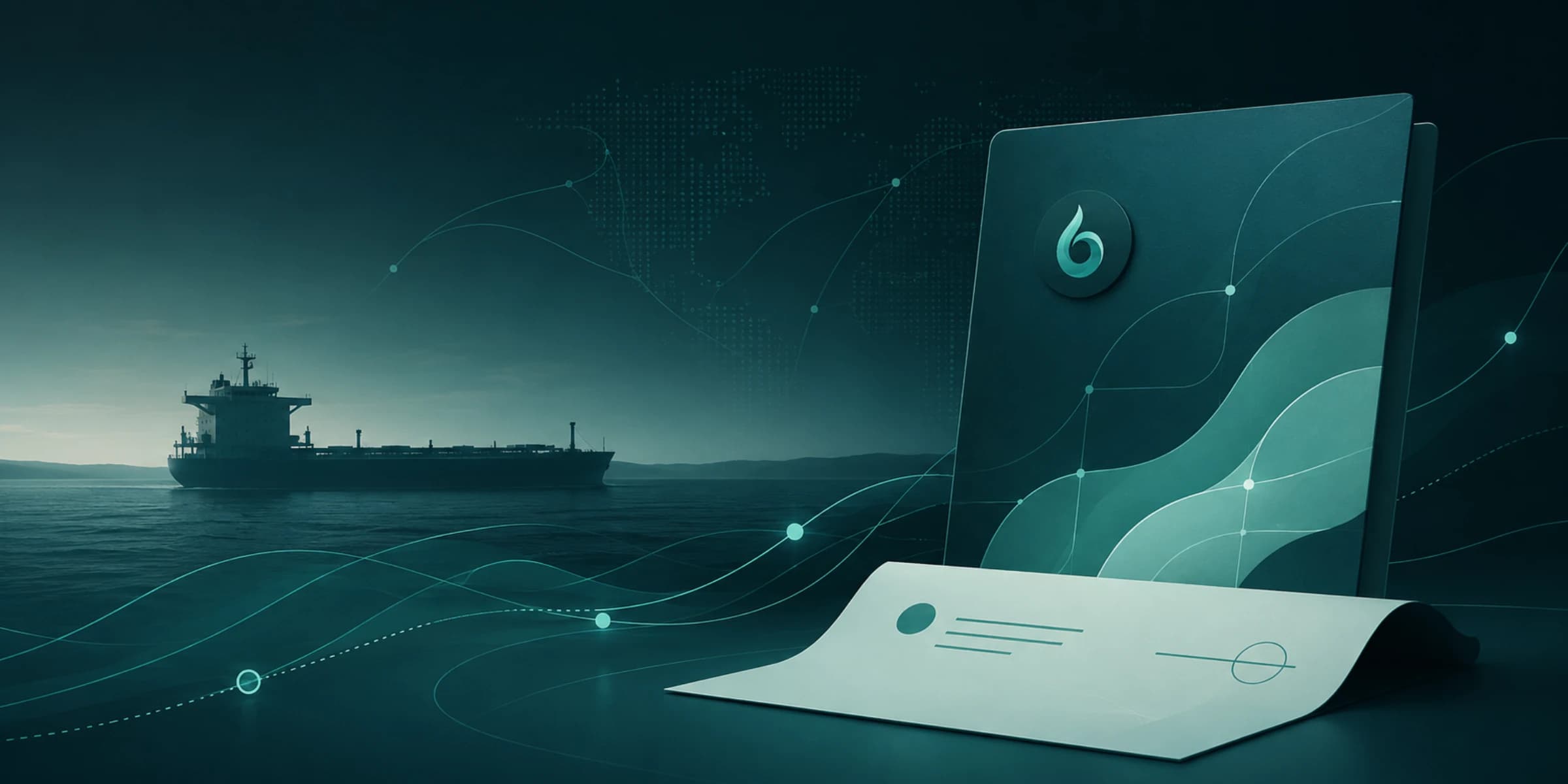 Abstract maritime digital wellbeing visual for Previon Nordic